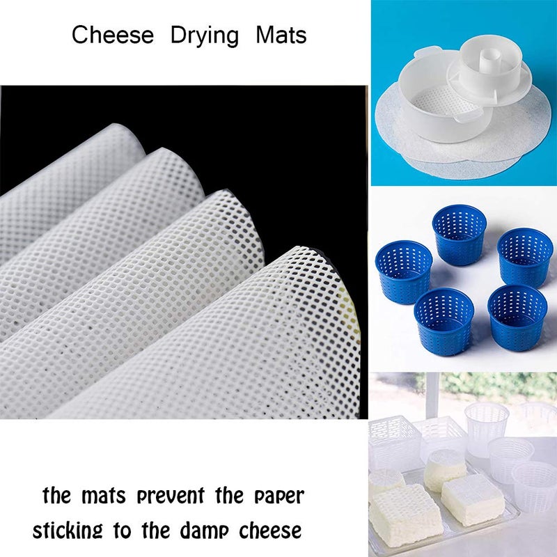 Mutochy 5pcs Cheese draining/ripening mat 8â€™â€™Cheese Drying Mats Cheesemaking equipment Cheese making at home (8'') - Image 4